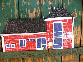 Kinderzeichnung des Kindergartens in Barlt